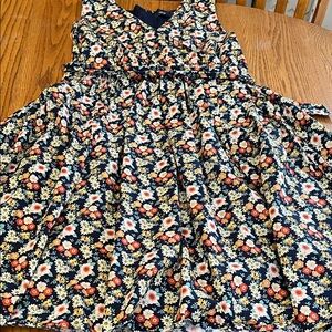 Modcloth Navy Floral Midi Dress Sleeveless 100% Cotton 1X